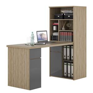 Bureau-combinatie Mini-Office Grijs/Eikenhouten look