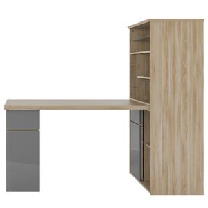 Schreibtisch-Kombination Mini-Office Grau / Eiche Dekor