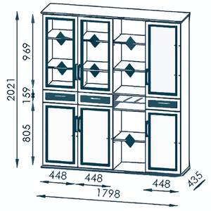 Aktenschrank VILLO VII Weiß / Asteiche Dekor