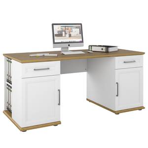 Schreibtisch VILLO Weiß / Asteiche Dekor