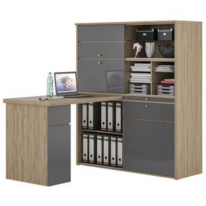 Schreibtisch-Kombination Mini-Office II Grau / Eiche Dekor