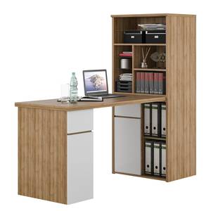 Schreibtisch-Kombination Mini-Office Eiche Riviera Dekor / Weiß