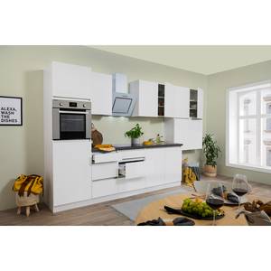Keukenblok Melano V (10-delig) zonder elektrische apparaten - Hoogglans Wit/Granit look - Met elektrische apparatuur