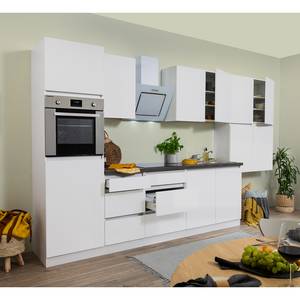 Keukenblok Melano V (10-delig) zonder elektrische apparaten - Wit/granieten look - Met elektrische apparatuur