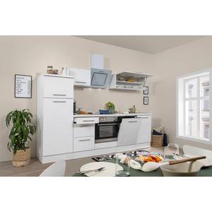 Cuisine Olivone II Appareils électroménagers inclus - Blanc brillant / Blanc - Largeur : 280 cm