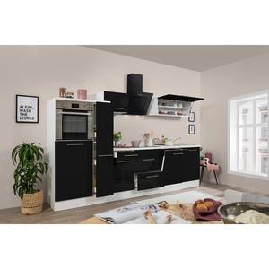 Keukenblok Olivone IV Inclusief elektrische apparaten - Hoogglans zwart/wit - Breedte: 310 cm