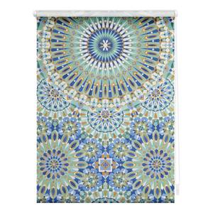 Store enrouleur sans perçage Oriental Polyester - Bleu / Vert - 60 x 150 cm