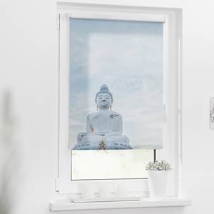 Store enrouleur sans perçage Buddha Polyester - Bleu clair - 100 x 150 cm