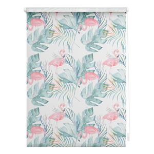 Klemfix rolgordijn Flamingo polyester - roze/groen - 60 x 150 cm