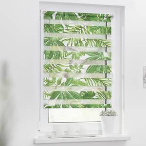 Store enrouleur double Feuilles Polyester - Vert - 60 x 150 cm