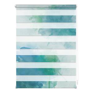Store enrouleur double Aquarell Polyester - Bleu / Vert - 80 x 150 cm
