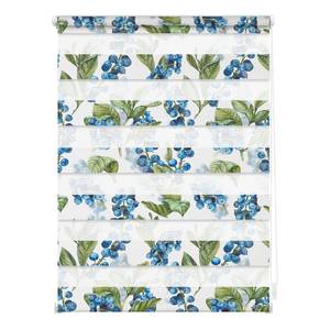 Store enrouleur double Myrtilles Polyester - Bleu / Vert - 60 x 150 cm
