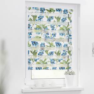 Klemfix duo-rolgordijn Bosbessen polyester - blauw/groen - 45 x 150 cm