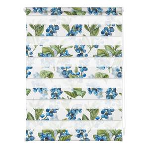 Klemfix duo-rolgordijn Bosbessen polyester - blauw/groen - 45 x 150 cm