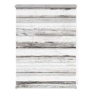 Store enrouleur double Planche Vintage Polyester - Blanc - 70 x 150 cm