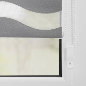 Store enrouleur double Vague Polyester - Gris - 80 x 220 cm