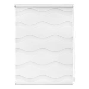 Store enrouleur double Vague Polyester - Blanc - 90 x 220 cm