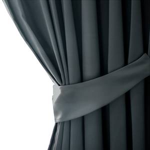 Rideau à œillets Blackout I Polyester - Graphite - 140 x 245 cm