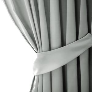 Gordijn met plooiband Blackout II polyester - Zilver