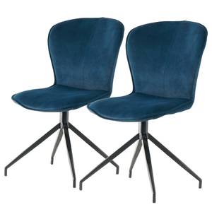 Gestoffeerde stoel Yves (set van 2) Zeeblauw