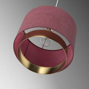 Hanglamp Alivio fluweel/ijzer - 1 lichtbron - Roze
