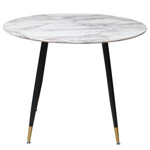 Table Towe II Imitation marbre blanc / Noir et doré