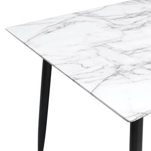 Table Tracy II Imitation marbre blanc / Noir et doré
