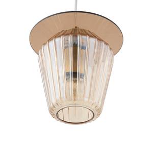 Hanglamp Anadia glas/ijzer - 1 lichtbron - Barnsteenkleurig