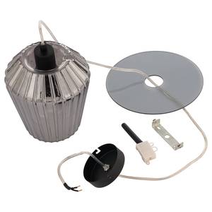 Hanglamp Anadia rookglas/ijzer - 1 lichtbron - Rookgrijs