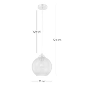 Hanglamp Arveda glas/ijzer - 1 lichtbron - Bruin