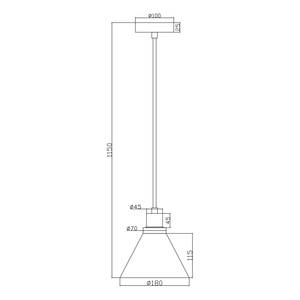 Hanglamp Ardez transparant glas/ijzer - 1 lichtbron
