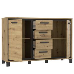 Sideboard Egan III Eiche Artisan Dekor / Eiche Schwarz Dekor