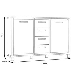 Sideboard Egan III Eiche Artisan Dekor / Eiche Schwarz Dekor