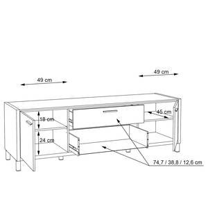 Mobile TV Boyd I Bianco / Effetto rovere