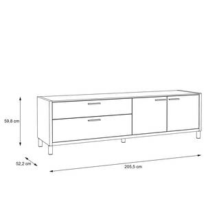 Mobile TV Boyd II Bianco / Effetto rovere