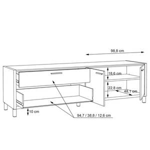 TV-Lowboard Boyd II Weiß / Eiche Dekor