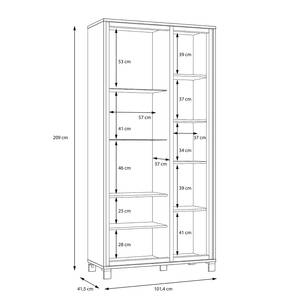 Vitrinenschrank Egan II Eiche Artisan Dekor / Eiche Schwarz Dekor