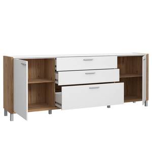 Dressoir Boyd II wit/eikenhouten look