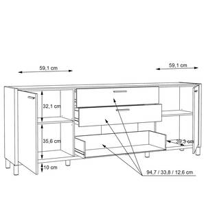 Buffet Boyd II Blanc / Imitation chêne