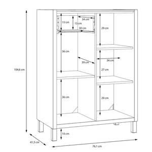 Schoenenkast Boyd wit/eikenhouten look