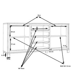 Dressoir Egan I Artisan eikenhouten look/zwarte eikenhouten look