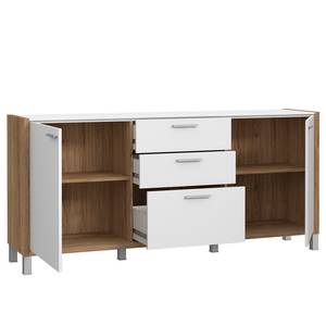 Sideboard Boyd I Weiß / Eiche Dekor