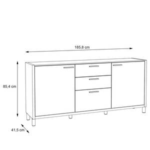 Sideboard Boyd I Weiß / Eiche Dekor