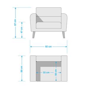 Fauteuil Lucinda Tissu - Tissu Hanabi: Créme - Noir