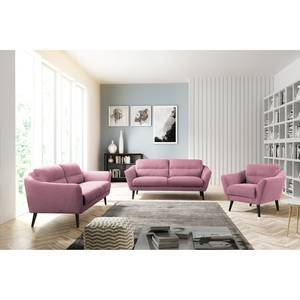 Fauteuil Lucinda geweven stof - Geweven stof Hanabi: Mauve - Zwart