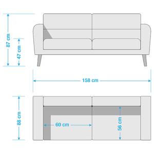 Canapé Lucinda I (2 places) Tissu - Tissu Hanabi: Créme - Beige