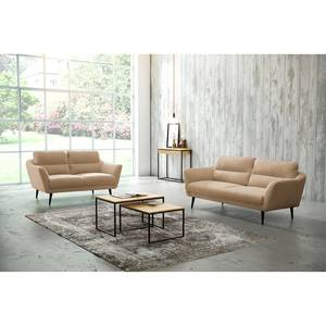 Sofa Lucinda I (2-Sitzer) Webstoff Hanabi: Beige - Schwarz