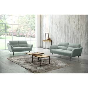 Sofa Lucinda I (2-Sitzer) Webstoff Hanabi: Grau - Schwarz