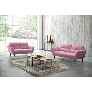 Sofa Lucinda I (2-Sitzer) Webstoff Hanabi: Mauve - Schwarz