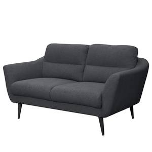 Sofa Lucinda I (2-Sitzer) Webstoff Hanabi: Anthrazit - Schwarz